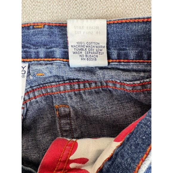 VTG Lucky Brand Peanut Pant 4/27 USA Low Rise Flare 33" Inseam Y2K Tall 90s - Picture 11 of 16